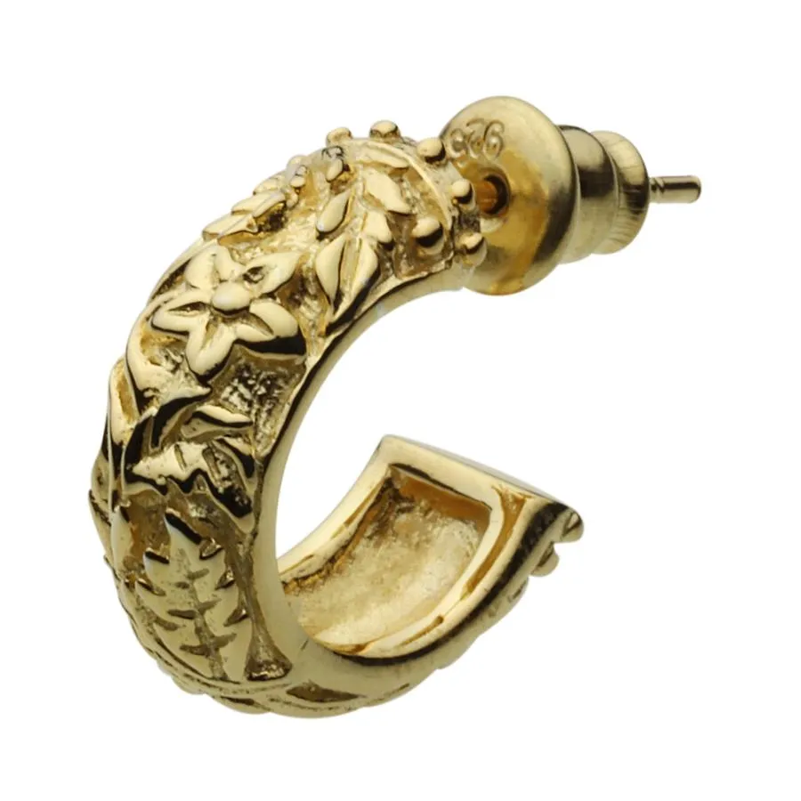 シルバーピアス メンズ ゴールドコーティング  花 フラワー シルバー925 silver925 フープ ピアス 大ぶり シルバーアクセサリー fe0132