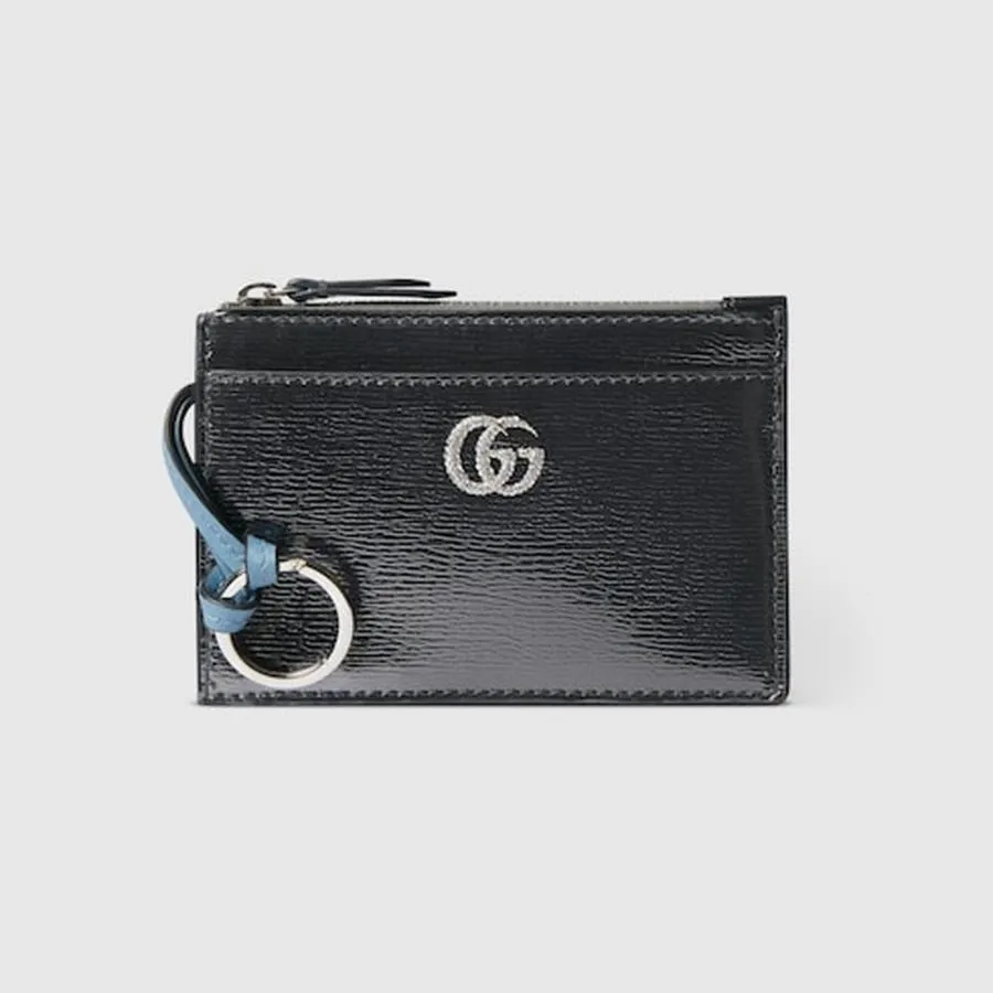 グッチ GUCCI レディース ダブルG ジップ キーポーチ【シルバー パテントレザー 】【送料無料】【正規品】