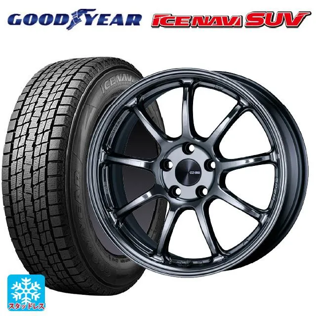 送料無料 スタッドレスタイヤホイールセット 225/55R18 98Q グッドイヤー アイスナビ SUV # エンケイ パフォーマンスライン PF09