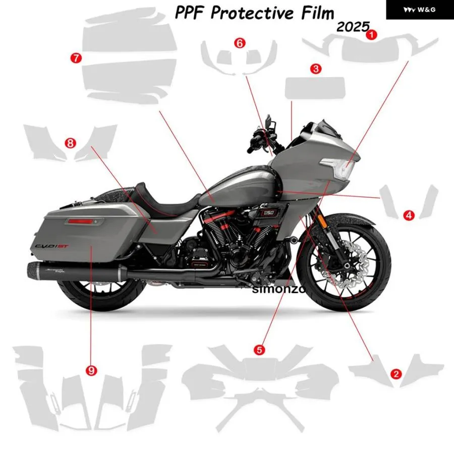 並行輸入品 ロードグライド ST COV PPF インビジブルフィルム ハーレー FLTRXSTSE CVO ロードグライド ST 2025 フェアリング