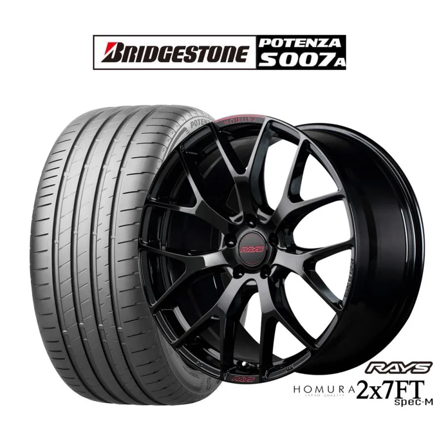 サマータイヤ ホイール4本セット レイズ HOMURA ホムラ 2×7 FT SPEC-M ブリヂストン POTENZA ポテンザ S007A 245/45R19