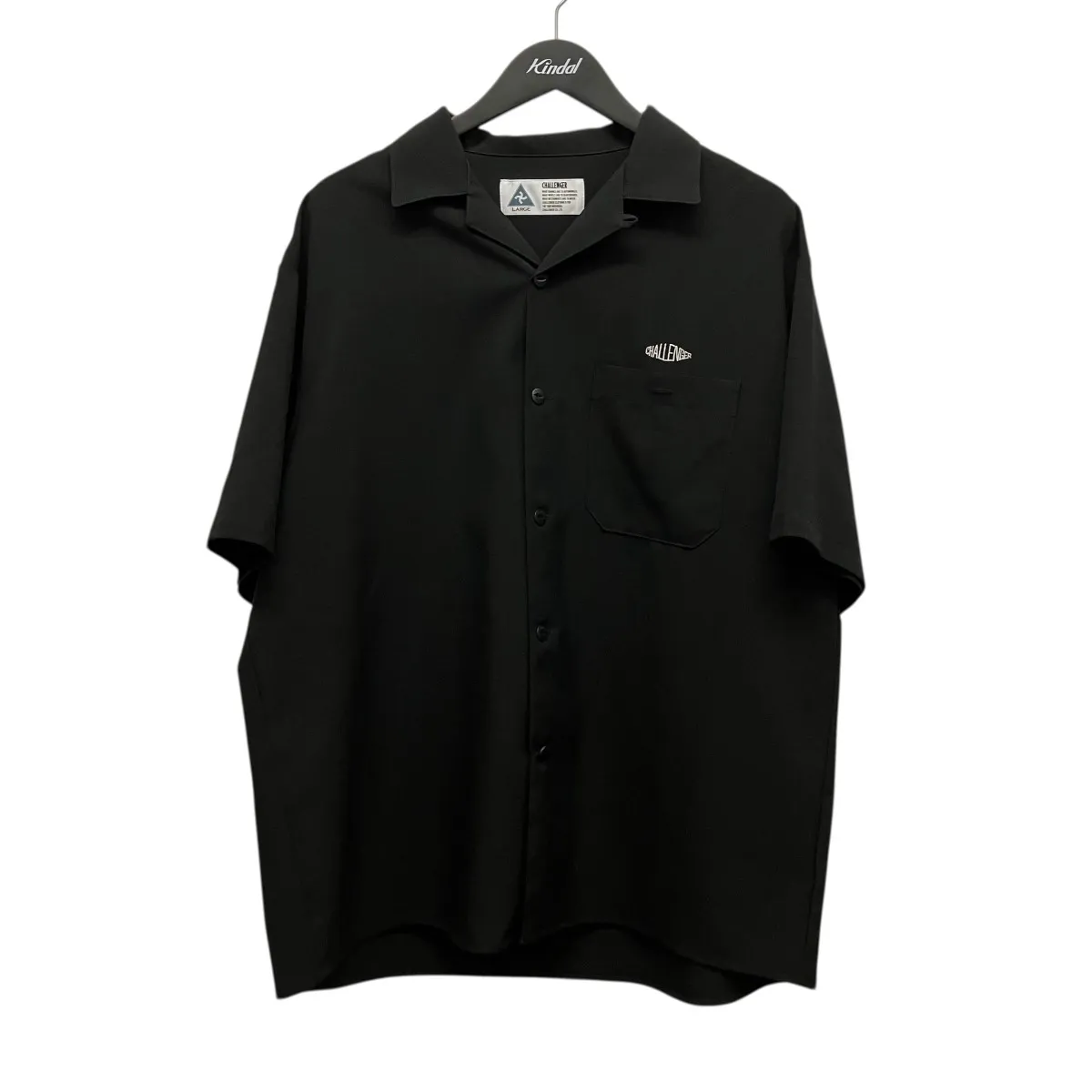 【中古】CHALLENGER S S PANAMA SHIRT 胸ロゴ半袖シャツ CLG-SH 025-008 ブラック サイズ：L 【290426】（チャレンジャー）