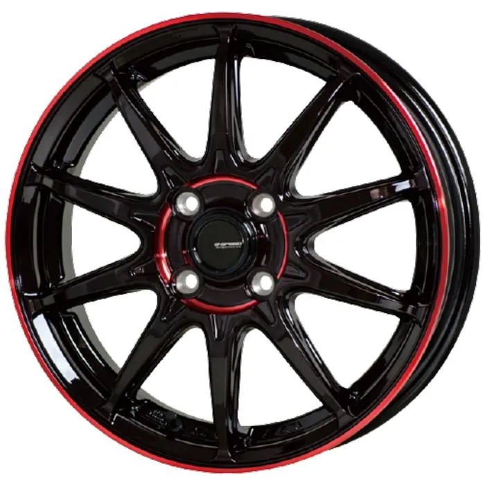 業販品 DUNLOP ENASAVE EC204 145/65R15 72S G.Speed P-05R ブラック/レッドクリア 15インチ 4.5J+45 4H-100 夏用 4本