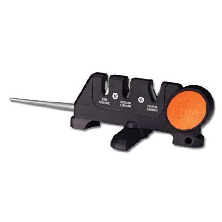 【並行輸入品】 Outdoor Edge Edge-X Pro ポケットサイズ 4段階 カーバイド/セラミック/ダイヤモンド研磨ナイフ研ぎ器 折りたたみ式Xベース付き アウトドア/鋸歯