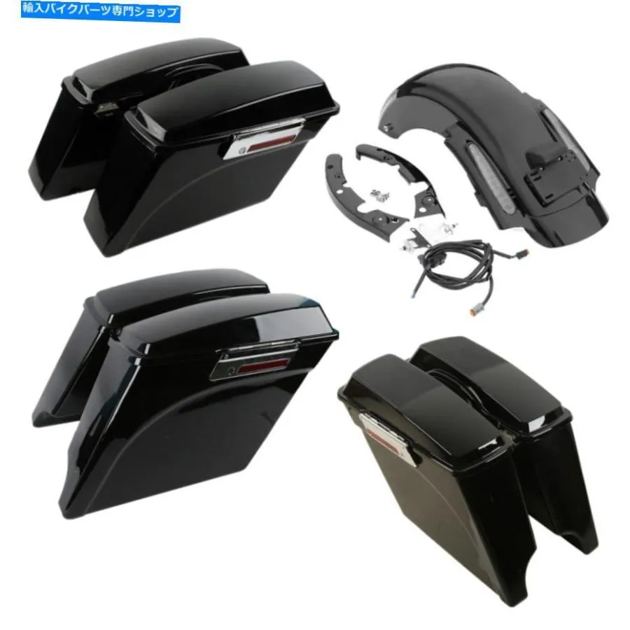 Rear Fender 塗られたサドルバッグはハーレーロードキングエレクトラグライドのためのリアフェンダーフィット09-13 Painted Saddlebag LED Rear Fende
