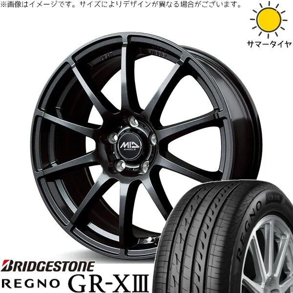 トヨタ シエンタ 170系 195/45R17 ホイールセット | レグノ GR-X3 \u0026 MIDホイール スタッグ 17インチ 5穴100