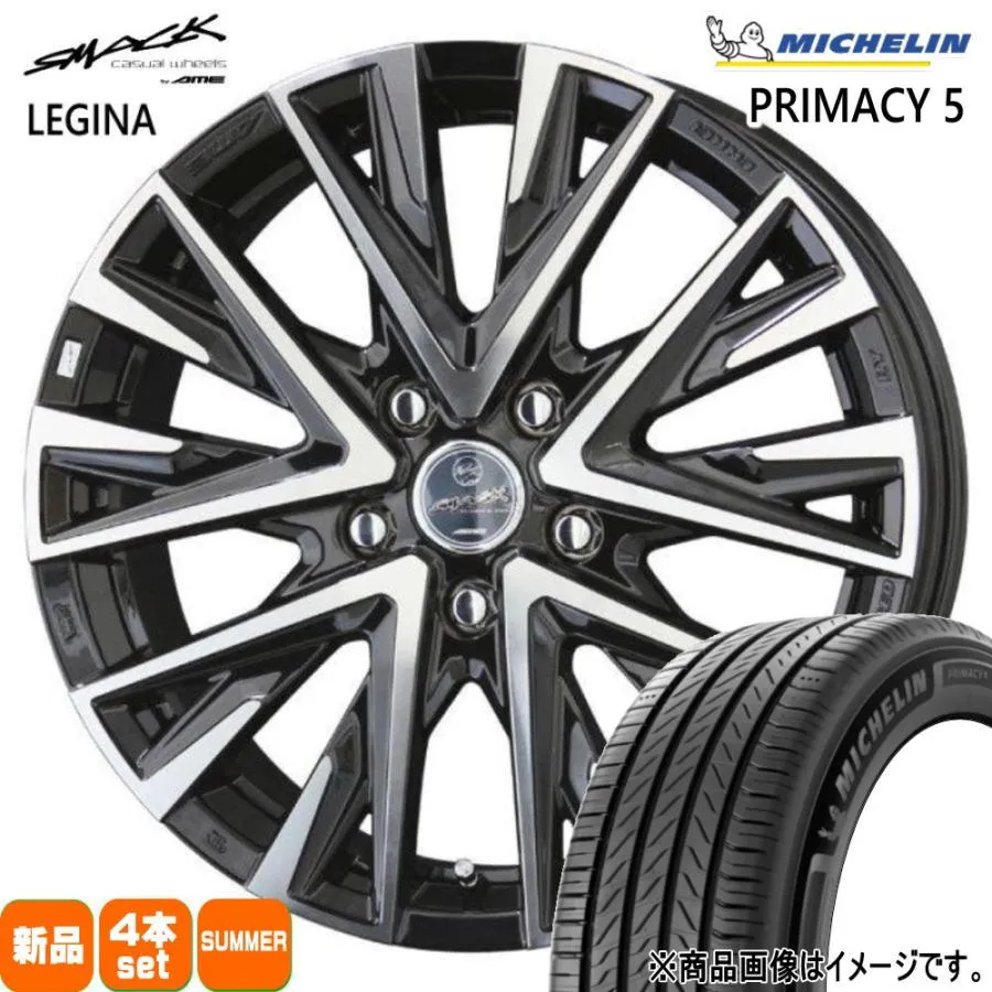 215/50R17 95W XL ミシュラン RIMACY 5 夏用 サマータイヤ SMACK LEGINA 日産 リーフ /トヨタ プリウスα