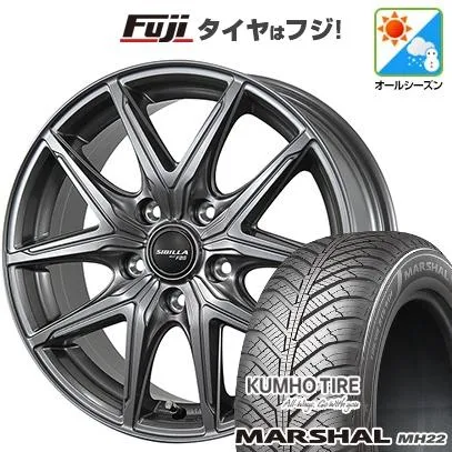 【新品】フリード 5穴/114 オールシーズンタイヤ ホイール4本セット 185/65R15 クムホ マーシャル MH22 オールシーズン(限定) トピー シビラ NEXT F05 15インチ