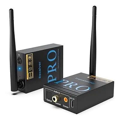 1Mii ワイヤレスオーディオトランスミッターレシーバー (送信機 受信機 セット) 2.4G 遅延なし Bluetooth TV トランスミッターレシーバー 光同軸 AUX 入力/出力 24bit/192kHz HiFi 音質 100m長距離 対応