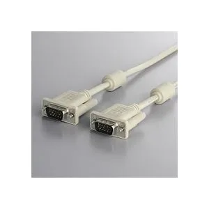(まとめ) バッファロー ディスプレイケーブル 極細 フェライトコア付 D-Sub15pinオス アイボリー 10m BSDCV100 1本 【×2セット】