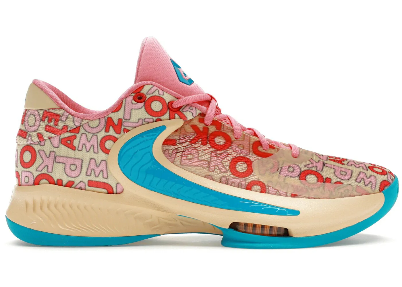 ナイキ ズーム ライトニング 青色 ブルー ズームフリーク スニーカー メンズ NIKE ZOOM FREAK 4 LETTER BROS VANILLA LIGHTNING / PALE VANILLA BLUE LIGHNING CORAL