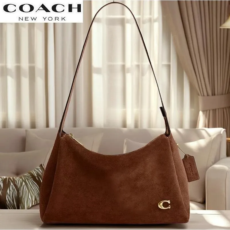 コーチ COACH 2025秋冬新作 CDD06 ショルダーバッグ ブティックライン レディース 新作 ローラ スエード ショルダー バッグ  ウォーム ブラウン 正規品