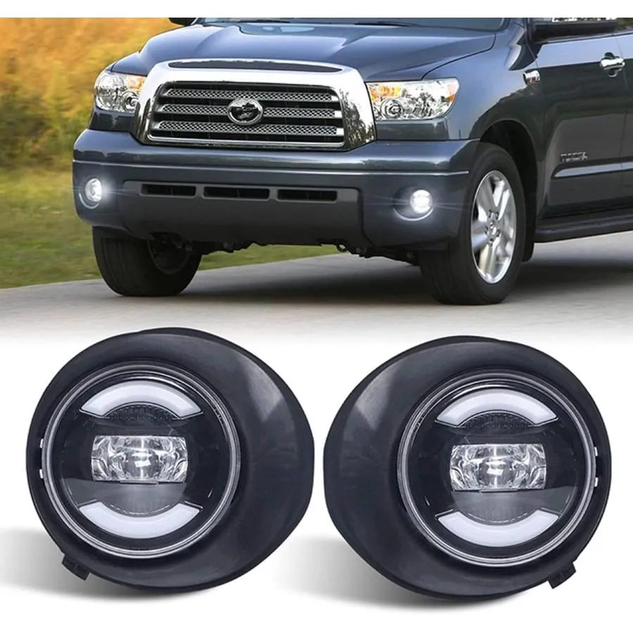 【並行輸入品】 LED Fog Lights with Daytime Running Lights Turn Signal Compatible w