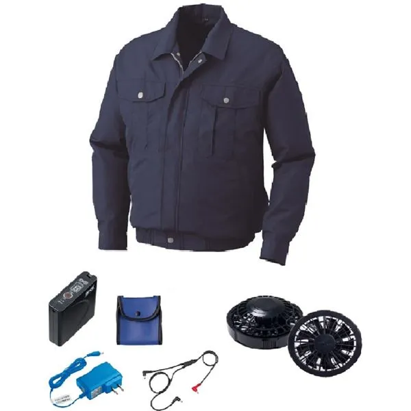 【ポイント20倍】KU90540 空調服 R ポリエステル製 FAN2200B・RD9261・LISUPER1セット ダークブルー S