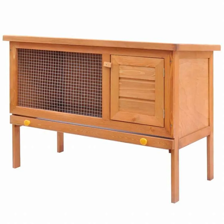 vidaXL 屋外うさぎ小屋 小動物ハウス ペットケージ 1層タイプ 木製動物\u0026ペット用品 ペット用品 小動物用品 小動物 飼育・ケージ(代引不可)