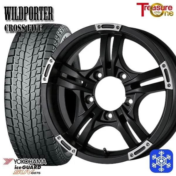 215/70R16インチ ヨコハマ アイスガード G075 5H139.7 スタッドレスタイヤホイールセット ワイルドポーター クロスファイブ MBP