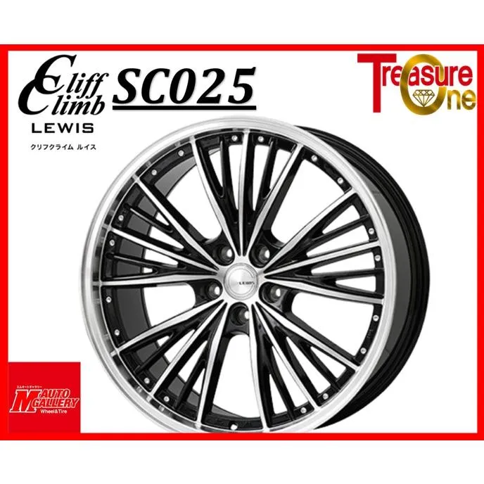 加須大桑 新品 ホイール4本セット LEWIS SC025 18x8.0J 38 5H114.3 BLK/P   30系アルファード/ヴェルファイア等