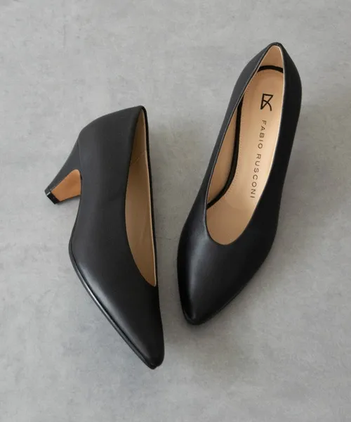 パンプス 「FABIO RUSCONI」コーンヒールポインテッドトウパンプス(F51123)