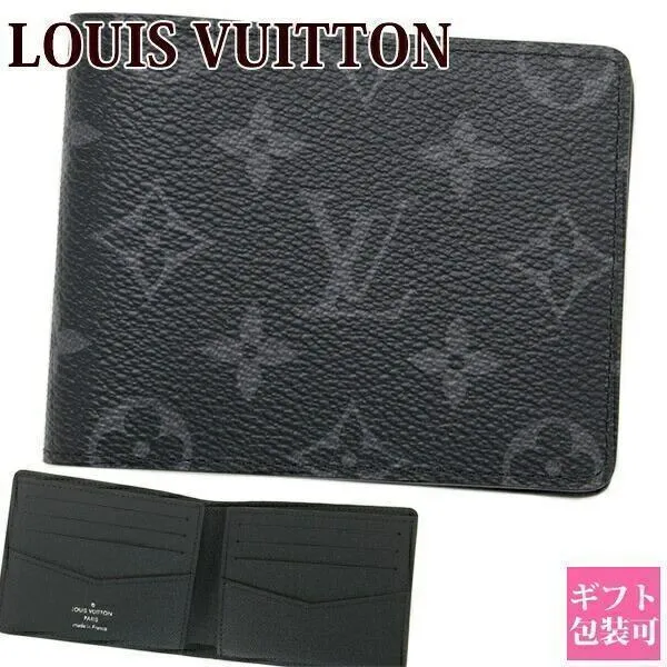 ヴィトン 財布 二つ折り ルイヴィトン マスキュリン ポルトフォイユ・スレンダー モノグラム・エクリプス M62294 louis vuitton 名入れ