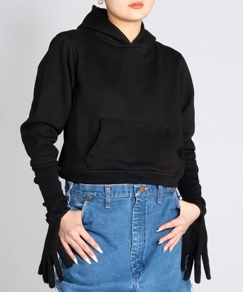パーカー PROTOTYPES(プロトタイプス) CROPPED GLOVE HOODIE レディース