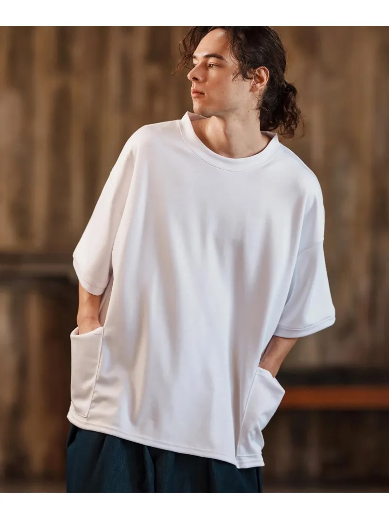 CAMBIO mt9470-ルーズシルエットサイドポケットポンチTシャツ カンビオ トップス カットソー・Tシャツ ベージュ ホワイト ブラック【送料無料】