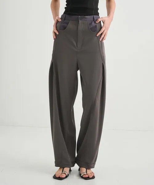 パンツ 「CITY TOKYO/シティートウキョウ」Twill Barrel Leg Pants/ツイルバレルレッグパンツ レディース