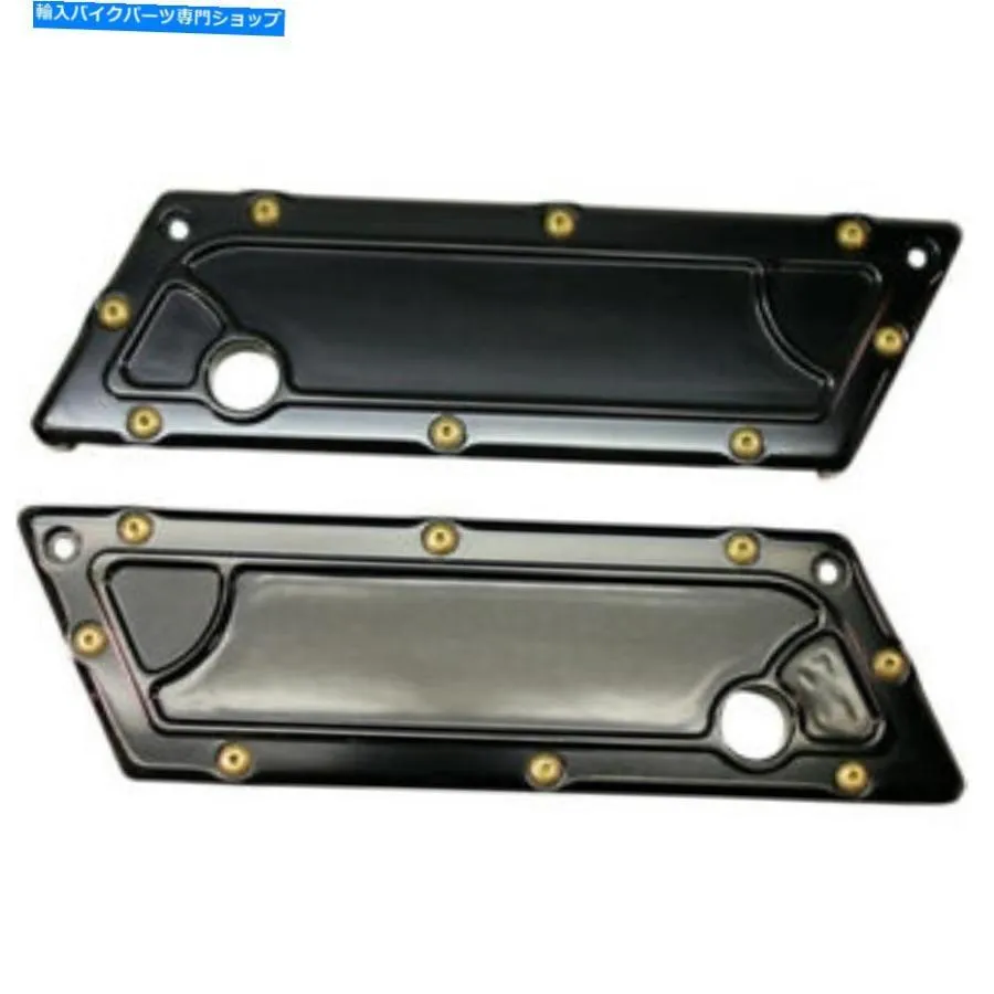 サイドバック Carl Brouhard Black BomberスタイルサドルバッグラッチカバーハーリーFLH 93-13 Carl Brouhard Black Bomber Style Saddlebag Latch Co