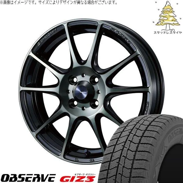 ノートオーラ 195/65R15 スタッドレス | オブザーブ GIZ3 \u0026 ウェッズスポーツ SA25R 15インチ 4穴100