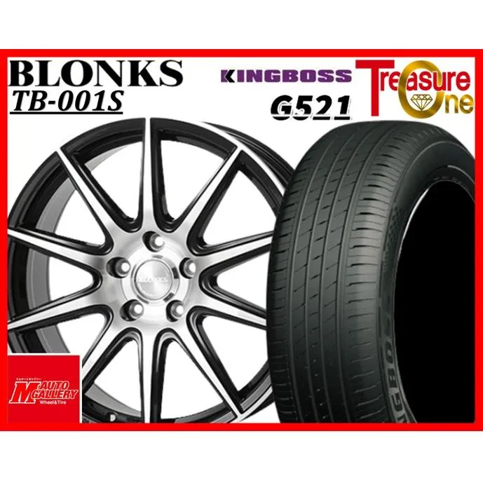 加須大桑店 新品 サマータイヤセット ブロンクス TB-001S 16x6.5J +53 5H114.3 キングボス G521 215/60R16インチ
