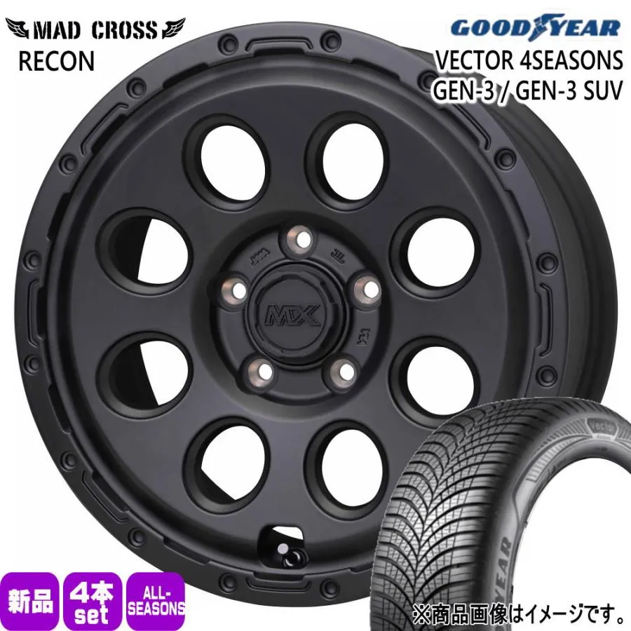 205/60R16 96V XL グッドイヤー VECTOR 4SEASONS GEN-3 夏冬兼用 オールシーズンタイヤ MAD CROSS RECON RP6/7/8 ステップワゴン/MAZDA3 アクセラ