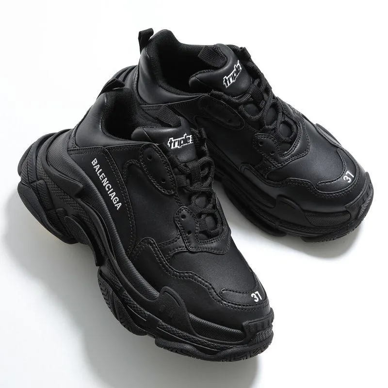 BALENCIAGA バレンシアガ スニーカー TRIPLE S SNEAKER トリプルソール 524039 W2FA5 レディース ローカット 刺繍ロゴ  厚底 7cm シューズ 靴 1000/BLACK