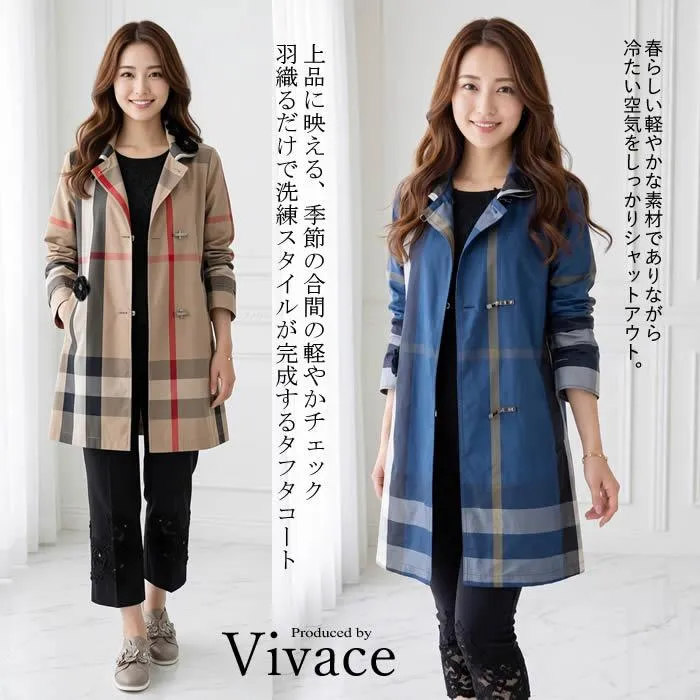ビバーチェ Vivace  お花フードインメモリータフタコート 日本製 パーカー エレガントコート レディース トレンチ 大きいサイズ タフタコート 春 夏 秋 コート