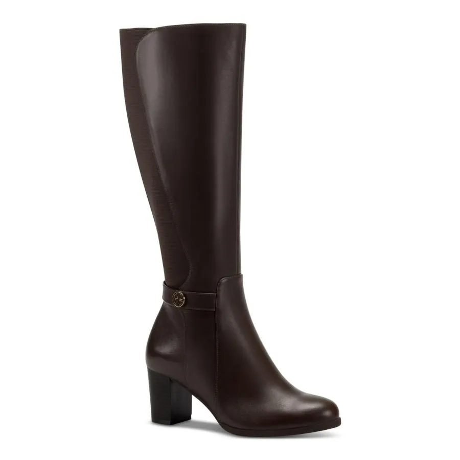 【並行輸入品】Giani Bernini Womens Mia Leather Tall Mid Calf Boots Brown 6.5 M