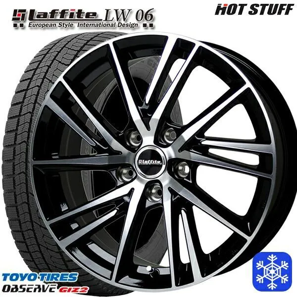 205/55R16インチ TOYO OBSERVE GIZ2 トーヨー オブザーブ ギズ2 5H114.3 スタッドレスタイヤホイールセット ラフィット LW06-2 BK/P LW06