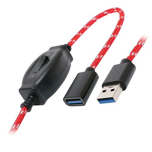 【5個セット】 MCO ON OFFスイッチ付USB延長ケーブル 1.5m USB-EXS3015/RDX5