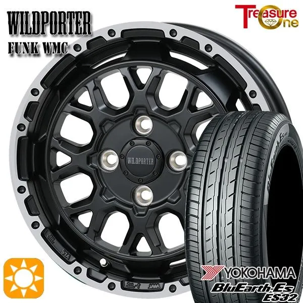サマータイヤ ホイール4本セット 155/55R14インチ 4H100 ワイルドポーター ファンク WMC MB/RP ヨコハマ ブルーアース ES32