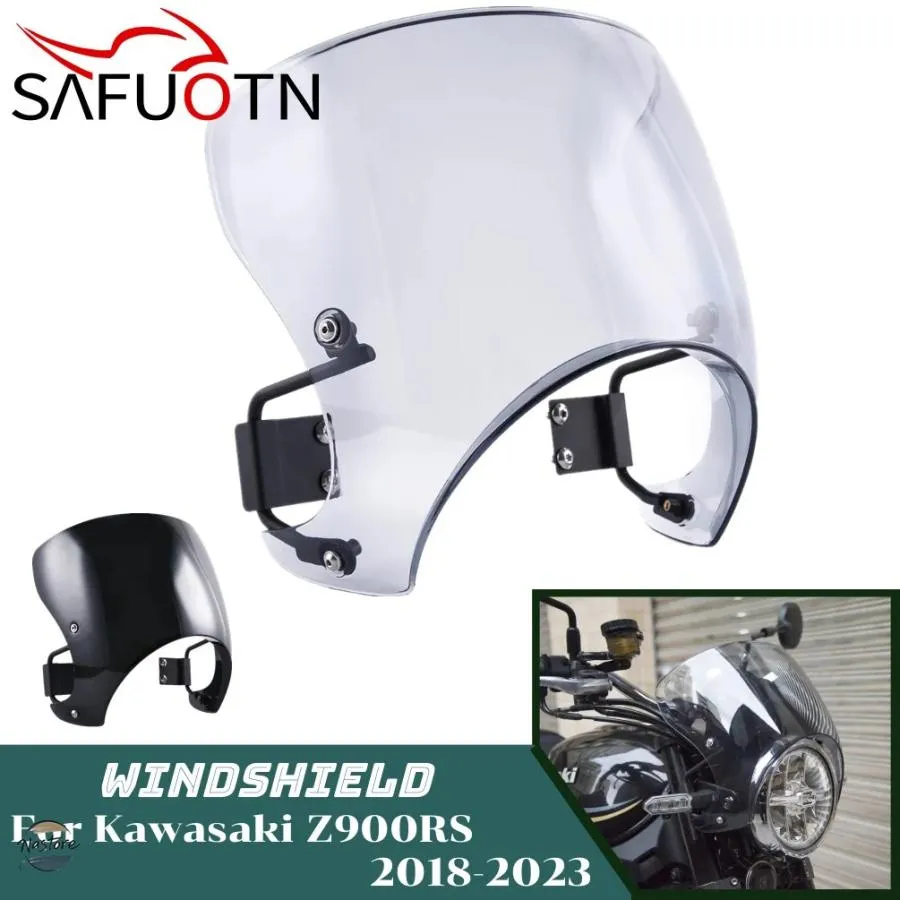 並行輸入品 Z900RS WINDSHIELD WINDSCREEN カワサキ Z900 RS SE CAFE ABS 2018-2024 バイク WIND DEFLECTOR SHIELD SCREEN WITH BRACKET
