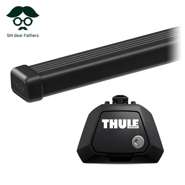 THULE eKクロス（ルーフレール付き H31/3〜 B3#W）専用ベースキャリアセット フット710410+スクエアバー7121 スーリー カーキャリア ルーフキャリア