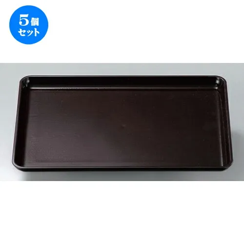 5個セット  ［Ａ］ 一休木目盆 新溜新尺2寸 [ 37 x 29 x 1.8cm 479g ]  | お盆 トレー トレイ おぼん 食器 業務用 配膳 プレゼント ギフト 結婚祝い 引き出物 内祝い 開店祝い 退職祝い せともの 瀬戸物 贈答品 贈り物 人気 通販