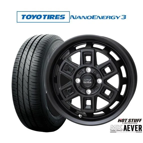 サマータイヤ ホイール4本セット ホットスタッフ マッドクロス アイヴァー  トーヨータイヤ NANOENERGY ナノエナジー 3  155/65R14