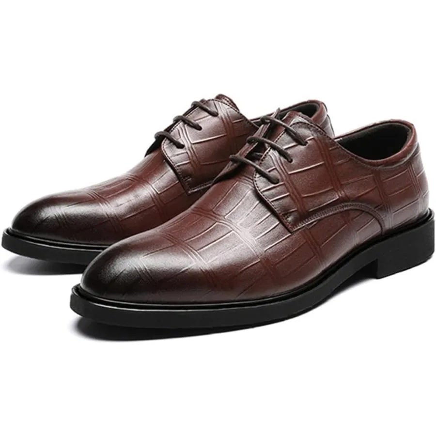 【並行輸入品】Men's Dress Oxford Shoes Classic Lace Up Formal Shoes (Brown 10)