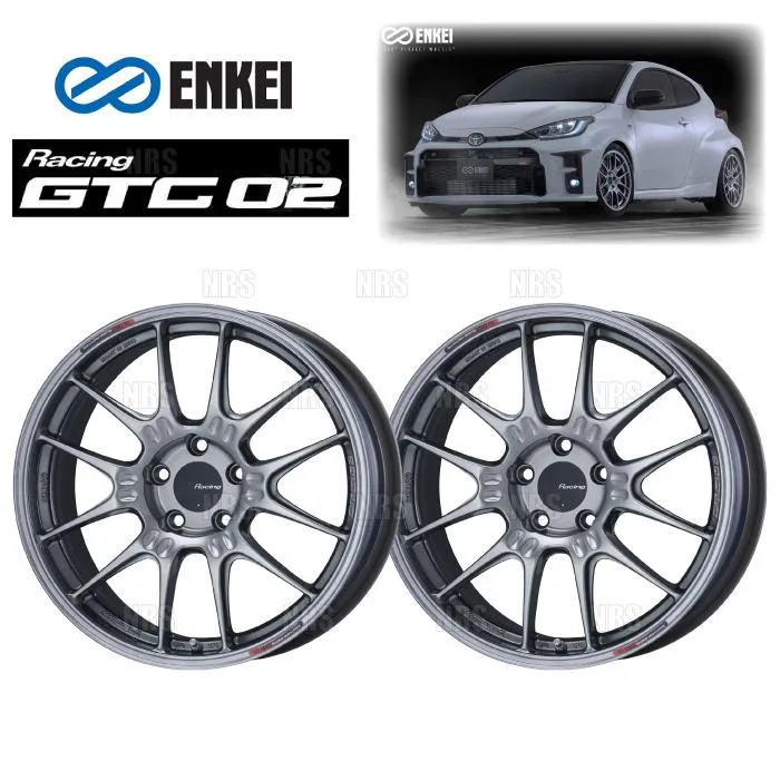 ENKEI エンケイ GTC02 (HS ハイパーシルバー/ミドルフェイス) 9.0J x 18インチ +42 PCD100 5穴 2本セット (GTC02-E014-HS-2S