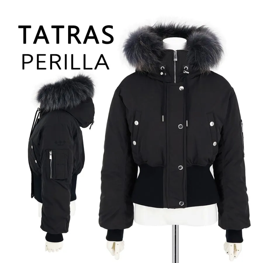 TATRAS タトラス ダウンジャケット ペリッラ PERILLA レディース 2025-26年秋冬 新作 ショート丈 ラクーンファー フード付き ダウンコート LJXA0078014668