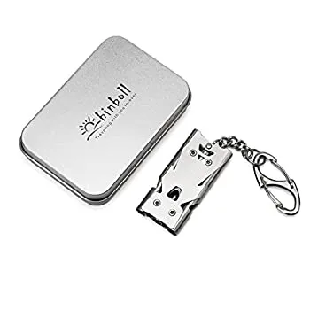 【中古】【輸入品・未使用】Binboll ステンレススチール 高デシベル アウトドア 救命用緊急ホイッスル (3つのチューブホイッスル~シルバー)