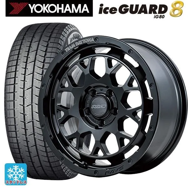 送料無料 スタッドレスタイヤホイールセット 2025年製 215/60R16 95Q ヨコハマ アイスガード8(IG80) レイズ チームデイトナ M