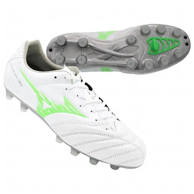 モナルシーダ NEO 3 WIDE PRO スーパーホワイトパール×ネオングリーン 【MIZUNO|ミズノ】サッカースパイクp1ga252337