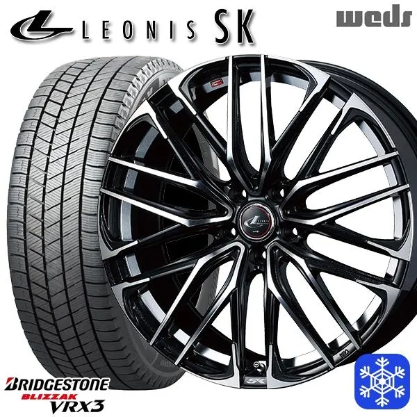 215/45R17インチ ブリヂストン ブリザック VRX3 5H100 スタッドレスタイヤホイールセット ウェッズ レオニス SK PBMC