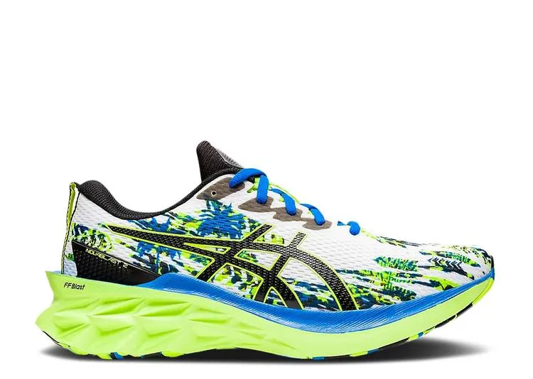 【 ASICS NOVABLAST 2 COASTAL CARICATURES / WHITE BLACK 】 白色 ホワイト 黒色 ブラック スニーカー メンズ アシックス