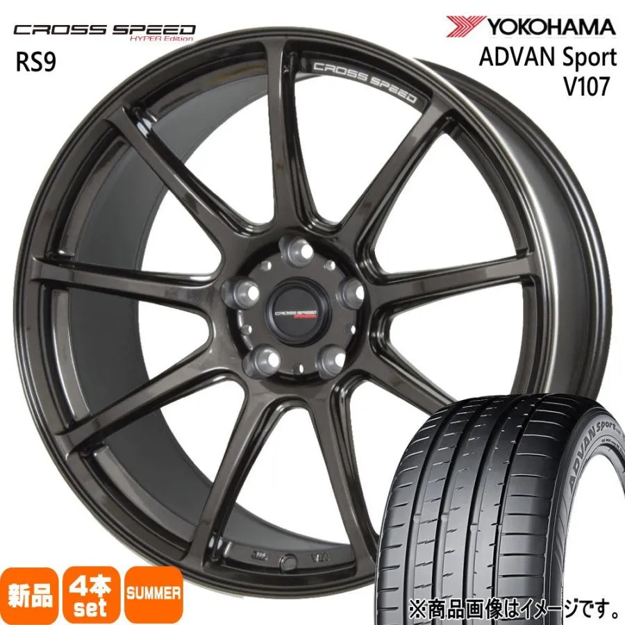 245/40R19 98Y XL ヨコハマ ADVAN Sport V107 夏用 サマータイヤ CROSS SPEED RS9 アルファード ヴェルファイア
