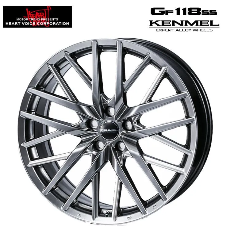 17インチ 5H114.3 7.5J 7.5J+43 5穴 ホイール 【2本セット 新品】  KENMEL GF 118ss 送料無料 ハートボイス
